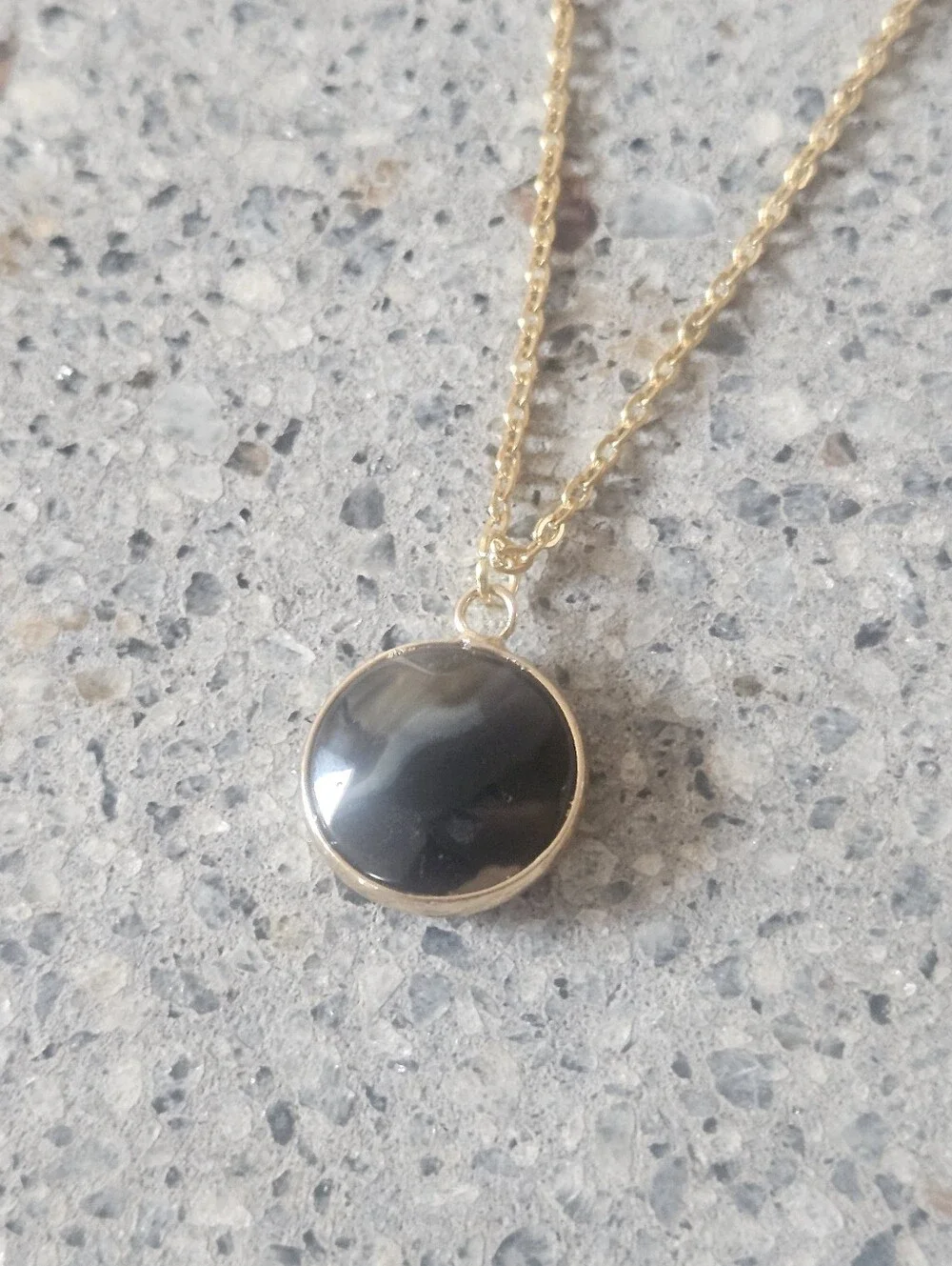 Obsidian Stone Gold-Plated Necklace